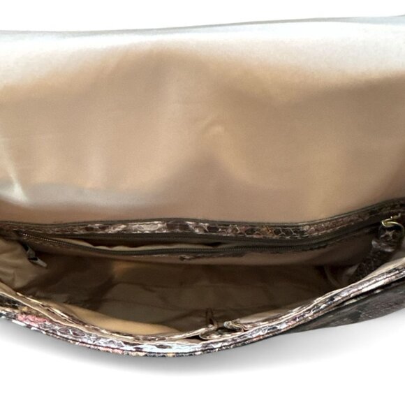 Nine West Snake Print Faux Leather Crossbody Bag With Adjustable Strap & Gold Ha - Picture 7 of 8